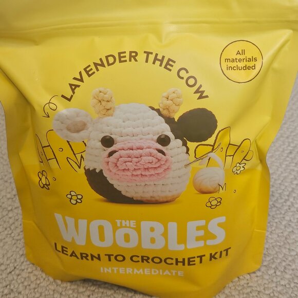 The Woobles Other - Woobles Intermediate Crochet Kit - Lavender the Cow